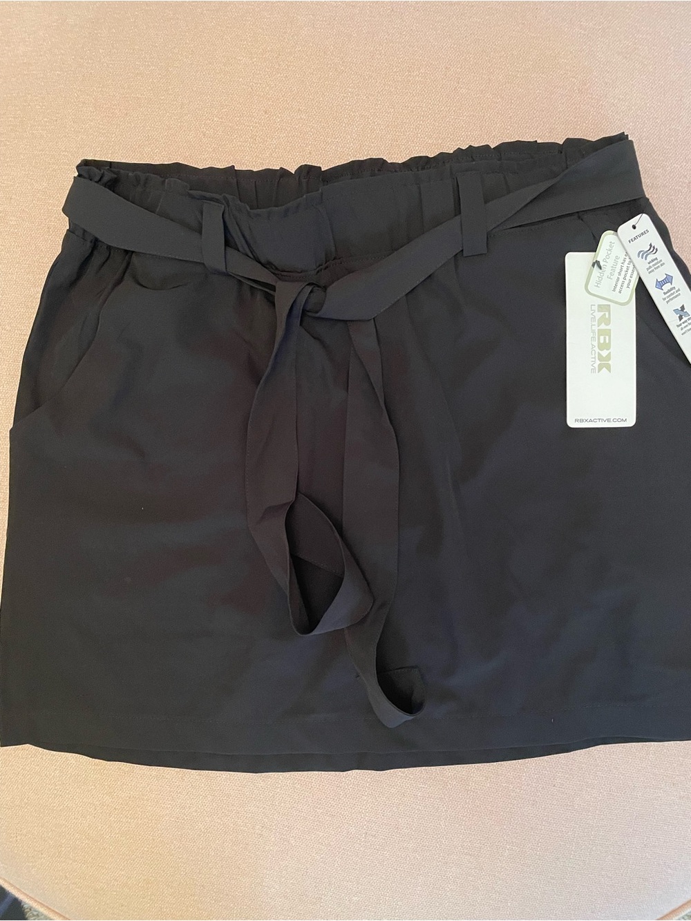 RBX Black Women's Tie-Waist Skort Shorts size L